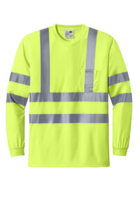 Durable class 3 long sleeve reflective shirt for construction workers